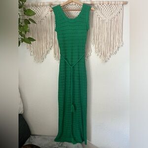 Magnolia Boutique Kelly green crochet maxi dress size Medium